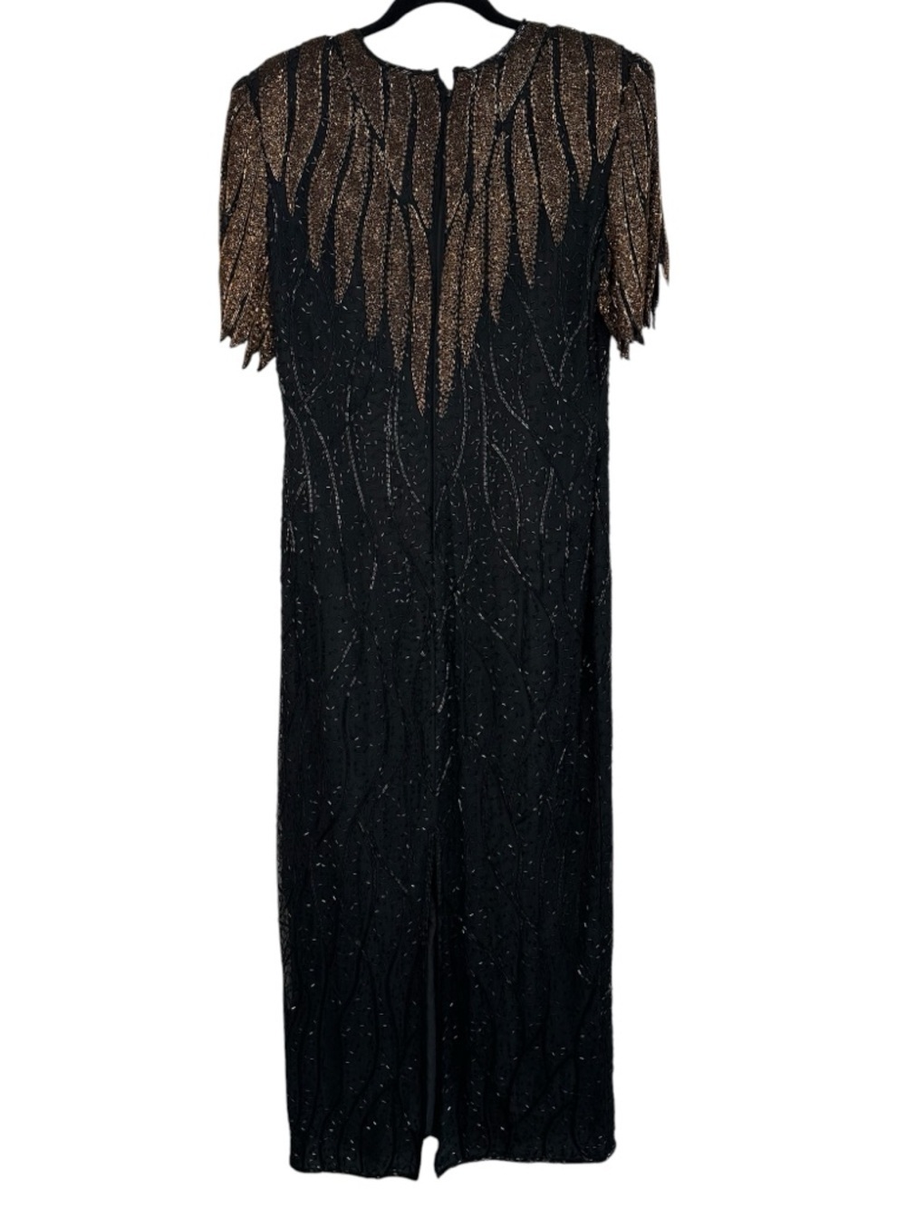 SCALA Vintage Silk Beaded Dress Size L - Picture 2 of 6